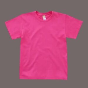 Playera Para Niños Cuello Redondo Manga Corta  Color Rosa Neon Euro Cotton