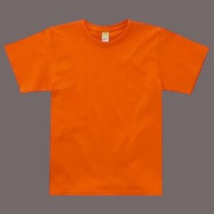 Playera Para Niños Cuello Redondo Manga Corta  Color Naranja Euro Cotton