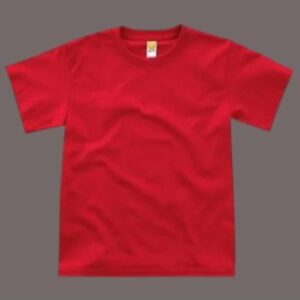 Playera Para Niños Cuello Redondo Manga Corta  Color Rojo Euro Cotton