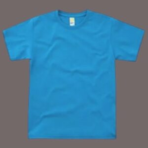 Playera Para Niños Cuello Redondo Manga Corta  Color Turquesa Euro Cotton