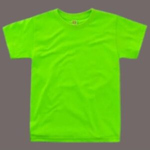 Playera Para Niños Cuello Redondo Manga Corta  Color Verde Neon Euro Cotton