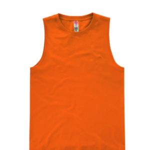 Playera Color Naranja sin Mangas  Cuello Redondo Unisex