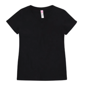 Playera para Mujer Cuello V Manga Corta Color Negro