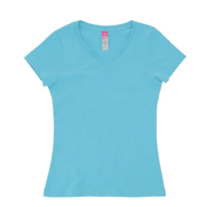Playera para Mujer Cuello V Manga Corta Color Aqua