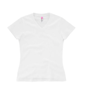 Playera para Mujer Cuello V Manga Corta Color Blanco