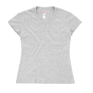Playera para Mujer Cuello V Manga Corta Color Jaspe