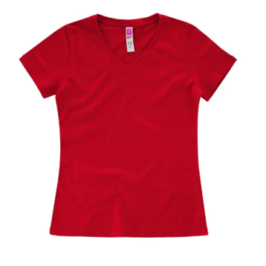 Playera para Mujer Cuello V Manga Corta Color Rojo