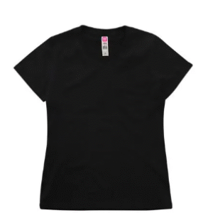 Playera para Mujer Cuello Redondo Manga Corta  Color Negro