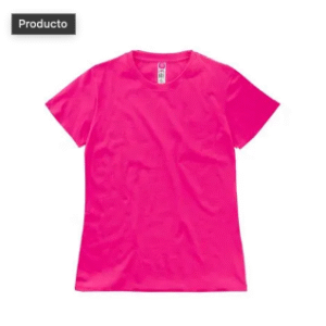 Playera para Mujer Cuello Redondo Manga Corta  Color Heliconia