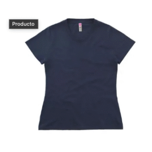 Playera para Mujer Cuello Redondo Manga Corta  Color Marino